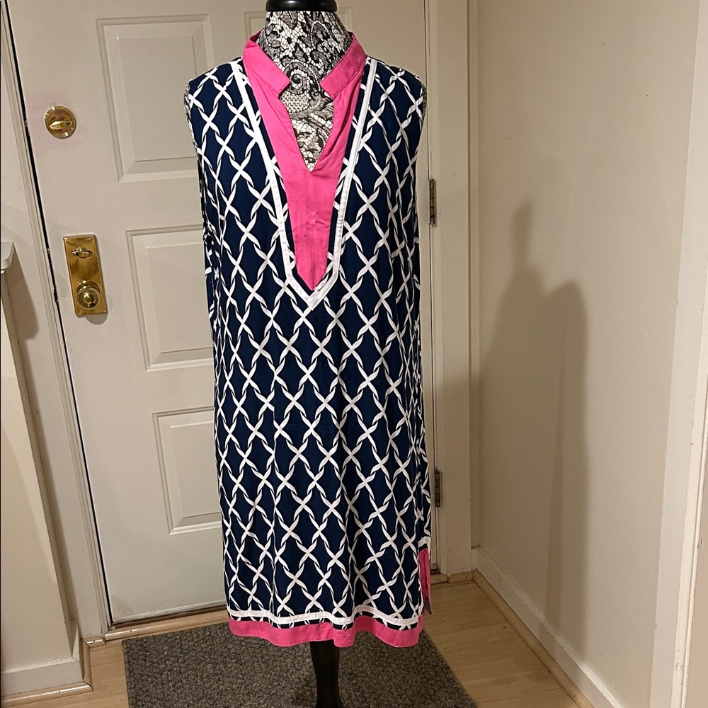 Escapada Navy and Pink Mini Dress